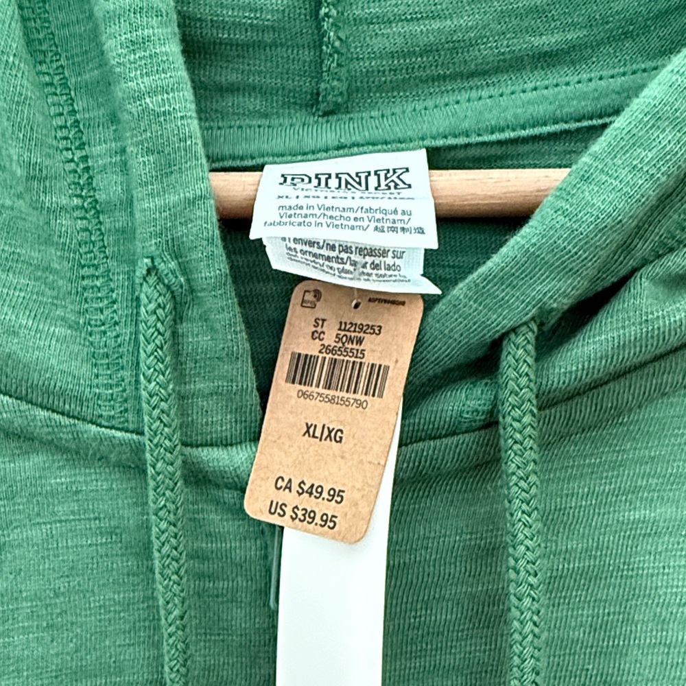 Green Zip-Up Hoodie | PINK - Picture 2 of 2